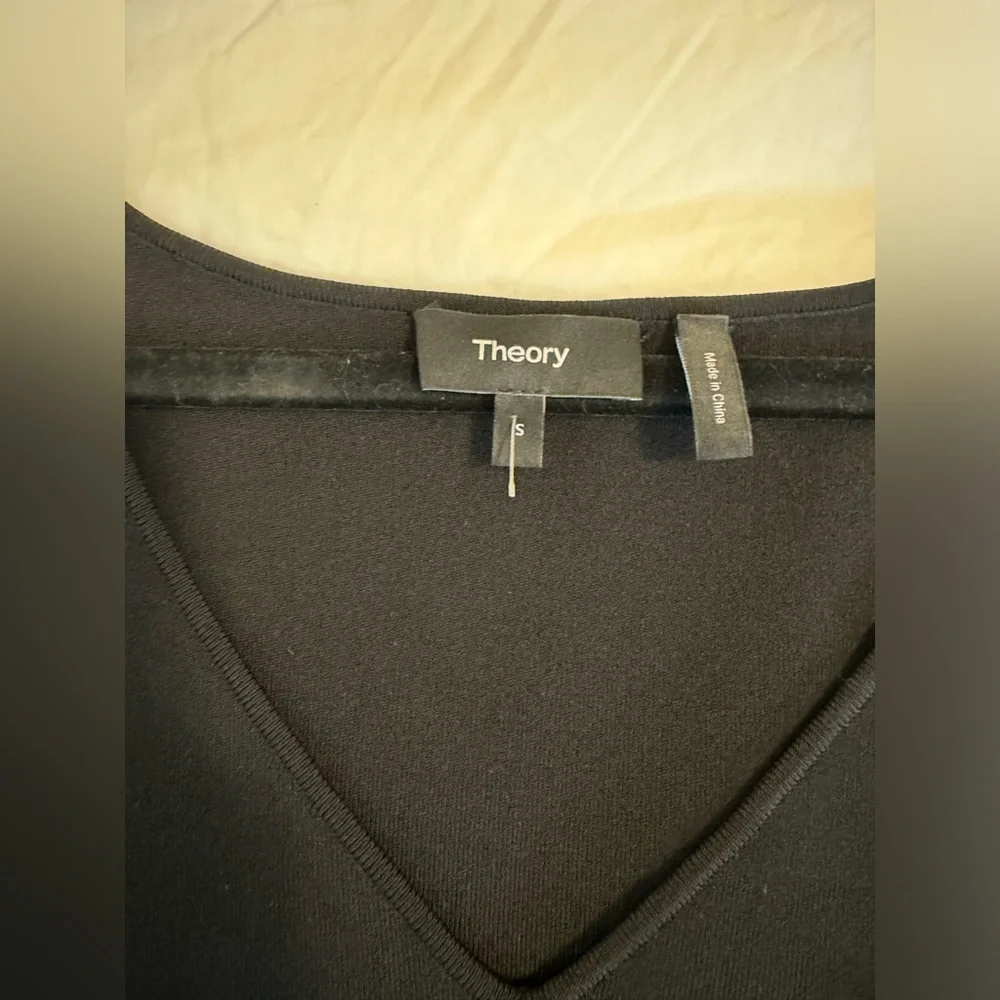 Theory Black V-Neck Midi Dress - Picture 4 of 9